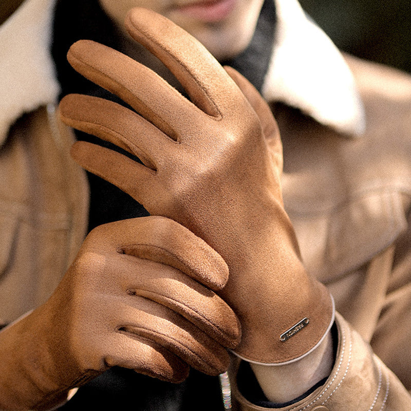 Cold-resistant suede gloves