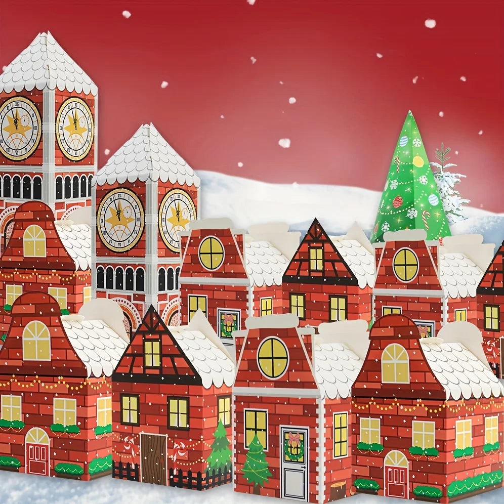 Kerst Adventskalenderdozen – Feestelijke Verpakking met Peperkoekhuis Ontwerp