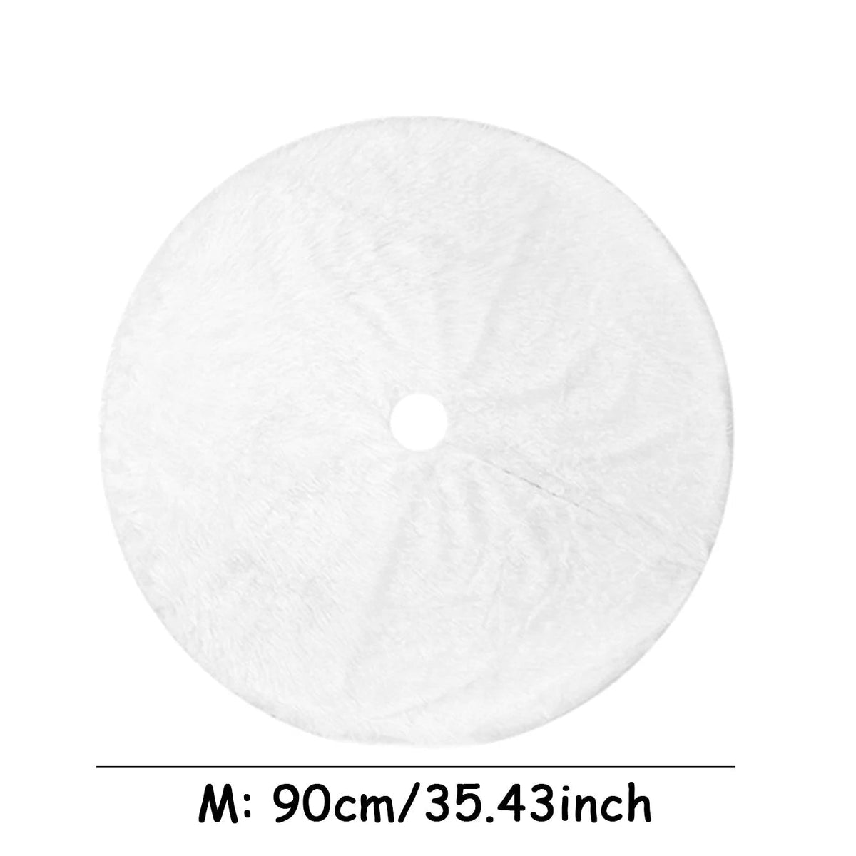 White Faux Fur Christmas Tree Skirt – Elegant Plush Carpet for Holiday Décor & New Year Charm