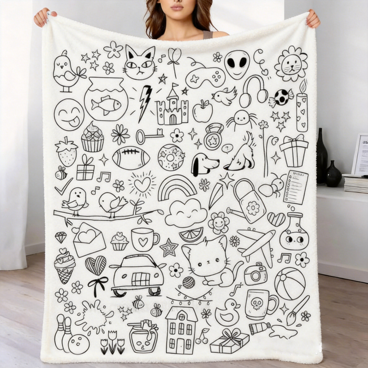 DIY Drawing Blanket – Customizable Plush Doodle & Coloring Blanket