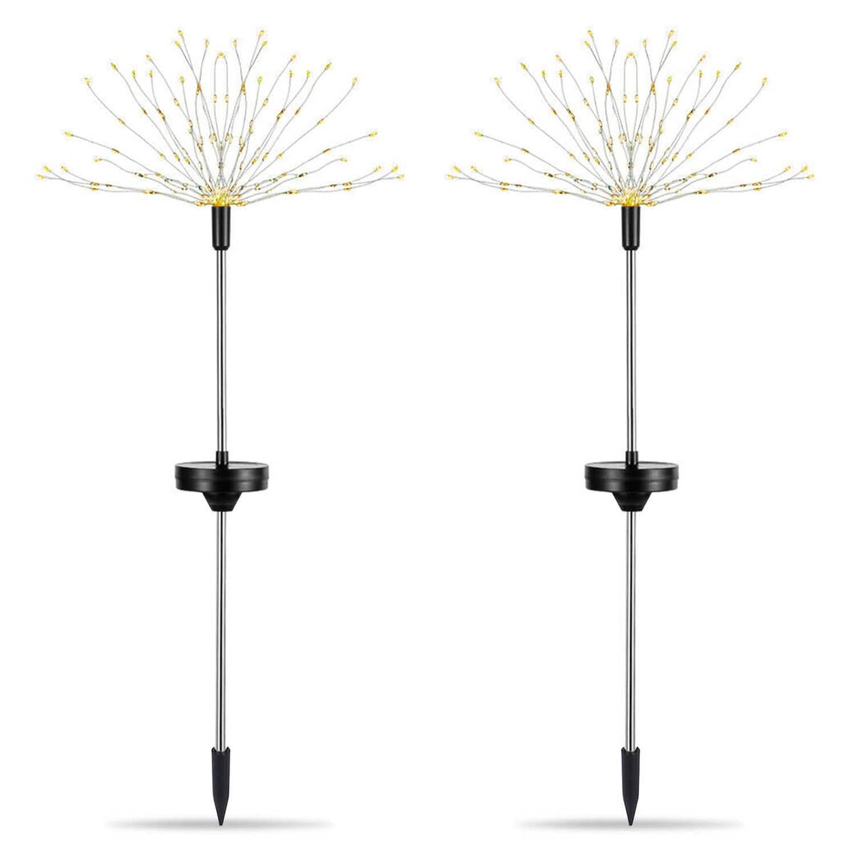 2-piece: Solar-powered star explosion garden lights
