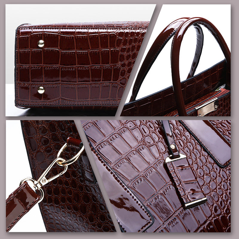 Bag with crocodile embossing.