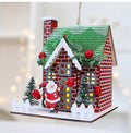 Miniature Wooden Christmas House Hanging Ornament