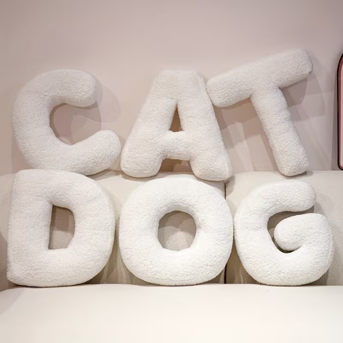 White Letter Decorative Pillow – Soft And Versatile | Creative Pillows For Your Sofa And Bed