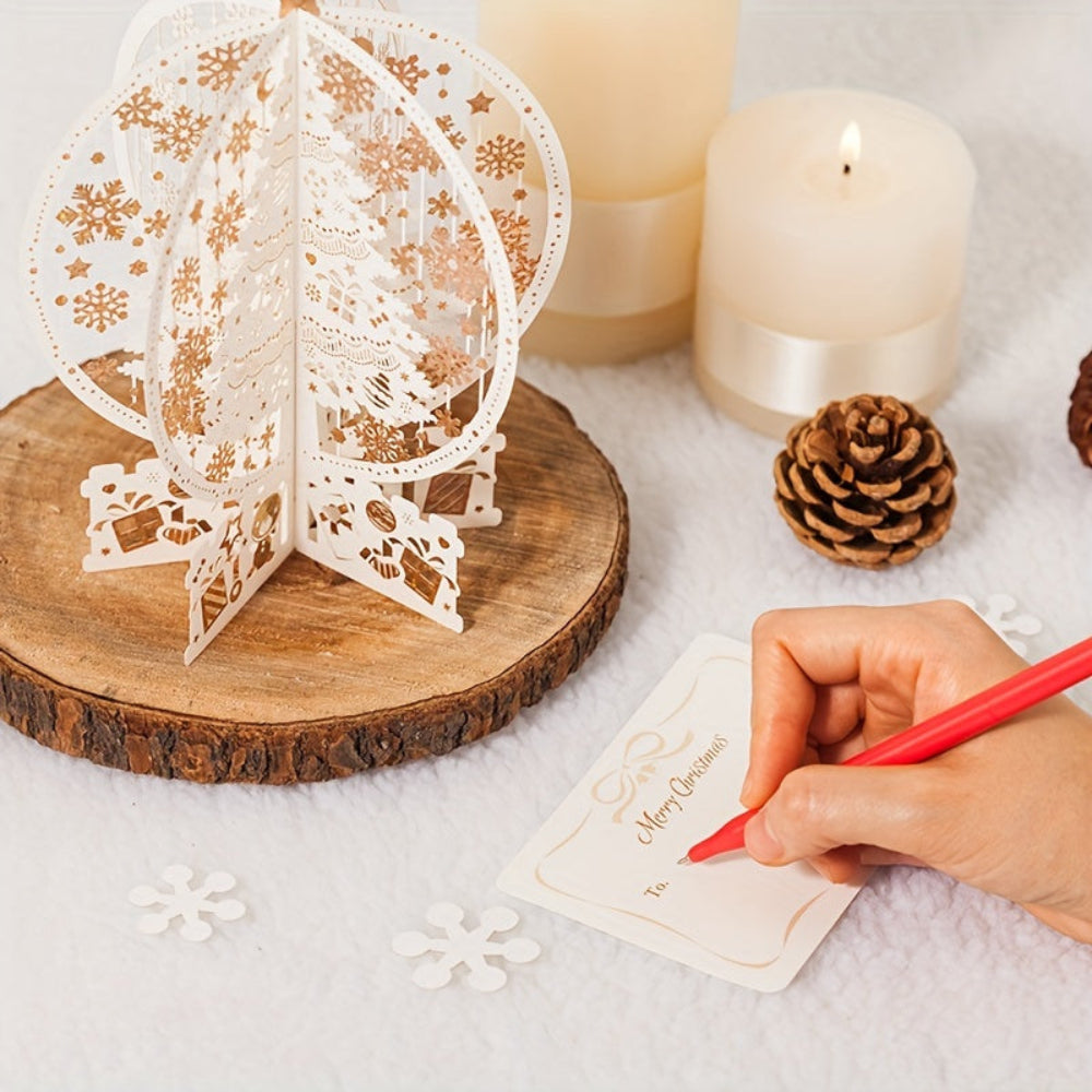 3D Pop-up Christmas Card with Magical Tree Display – Perfect for Christmas Wishes and Festive Decoration