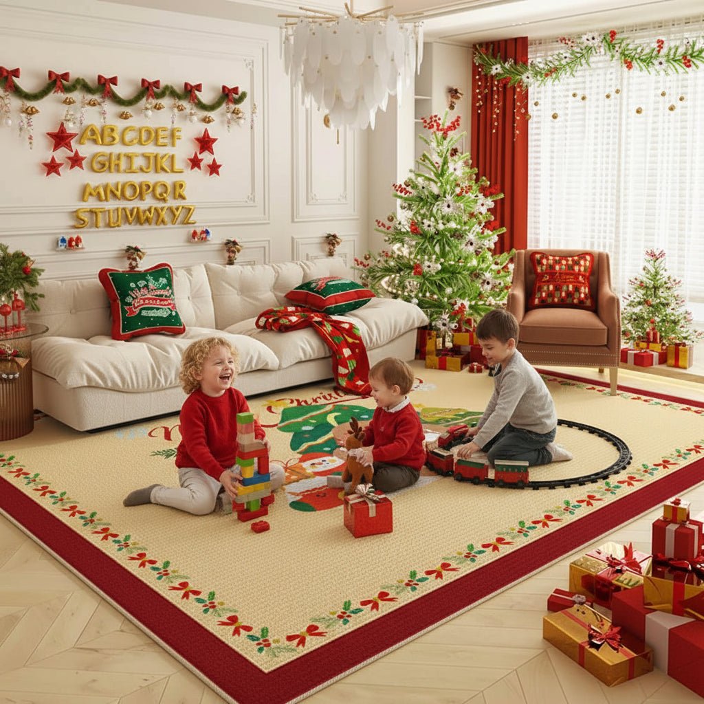 Warmer non-slip carpet with Christmas colors