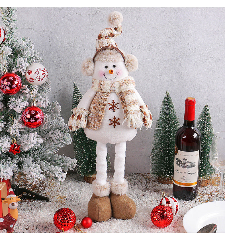 Knitted Telescopic Snowman Elk Christmas Doll