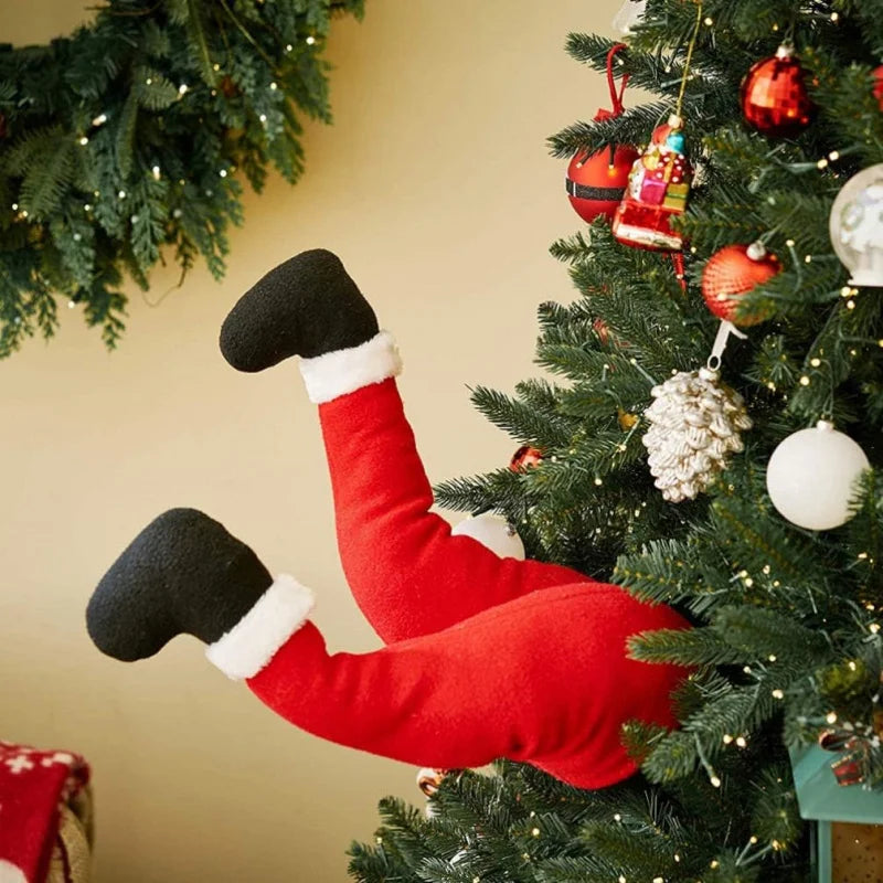 Christmas decoration Santa legs | Funny Santa leg decoration | Fabric figure to hang