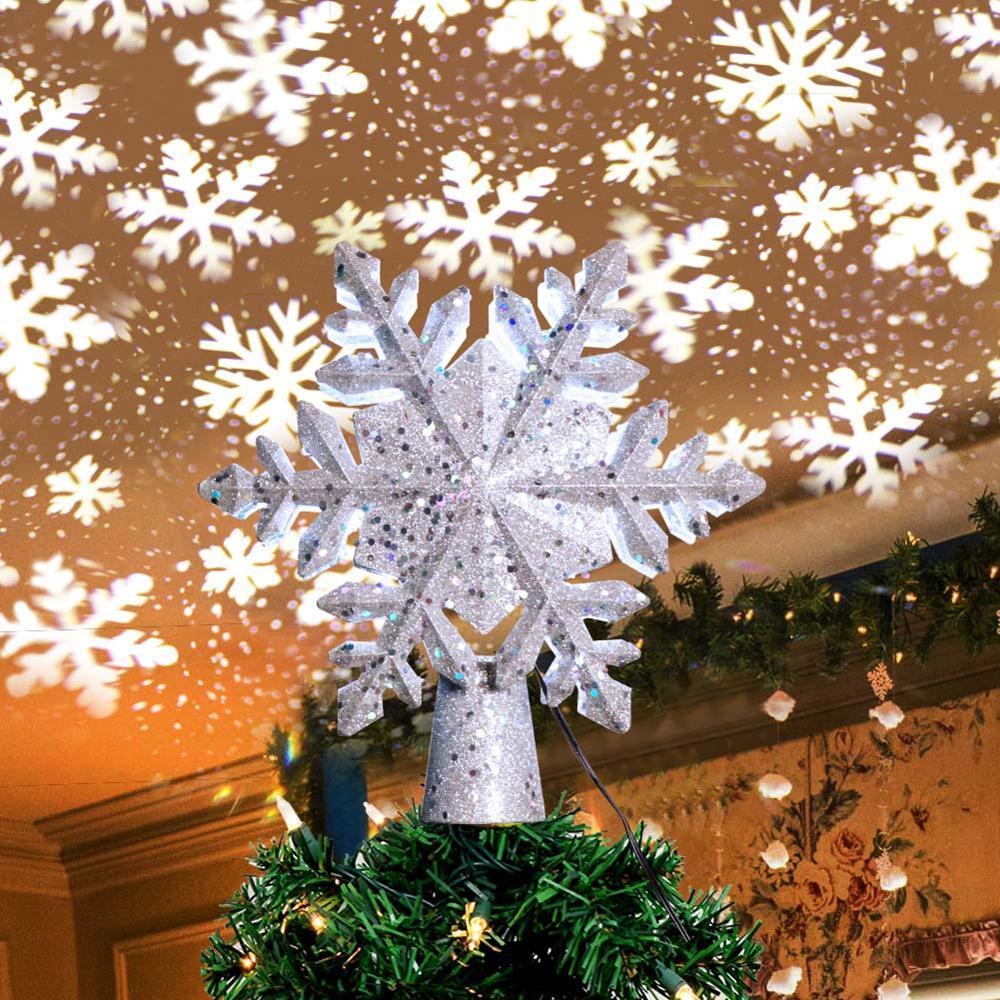 Christmas Decorations LED Snowflake Tree Topper