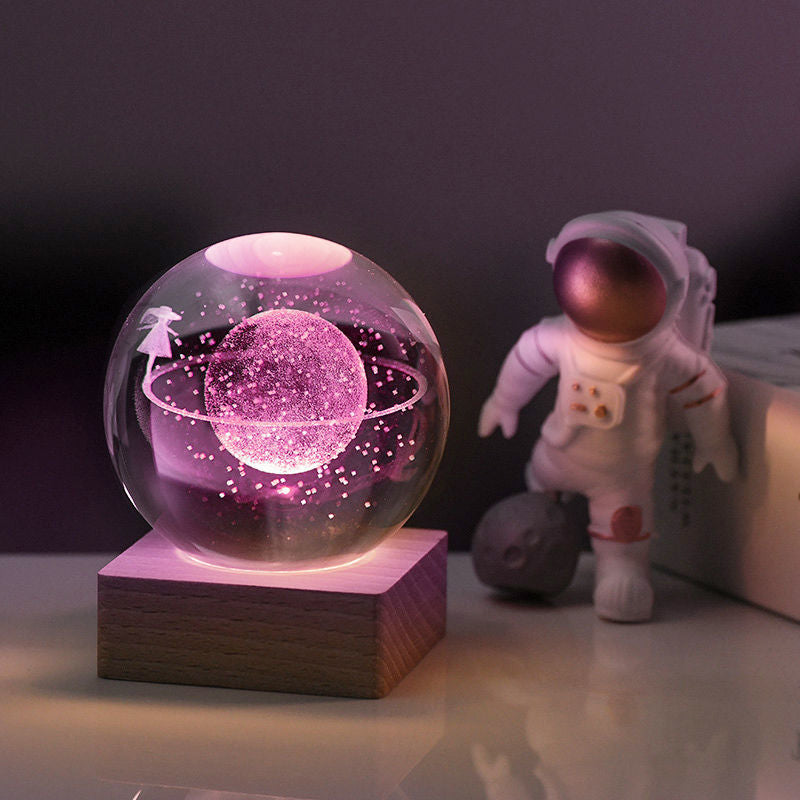 3D Galaxy Crystal Ball Night Light Decorative Lamp
