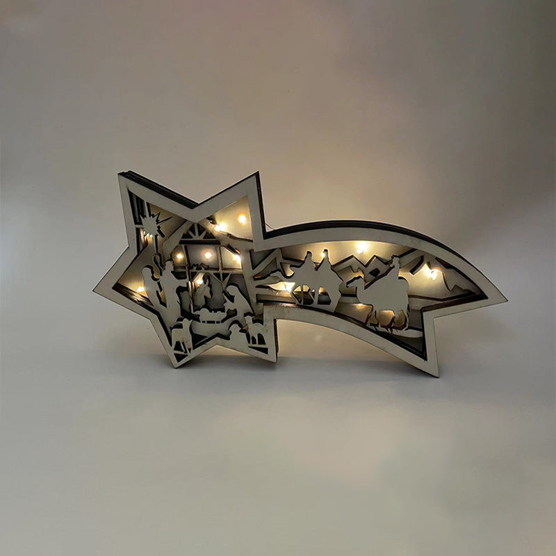 LED Wood Christmas Star Light