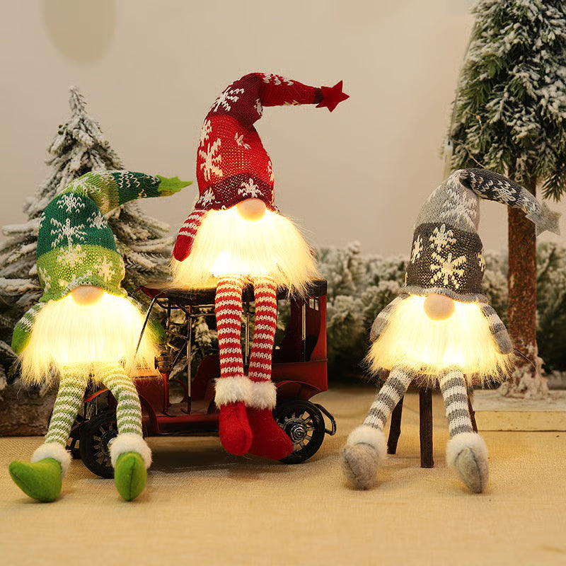 Christmas Elf with LED Light | Handmade Decoration Figure | Nordic Design