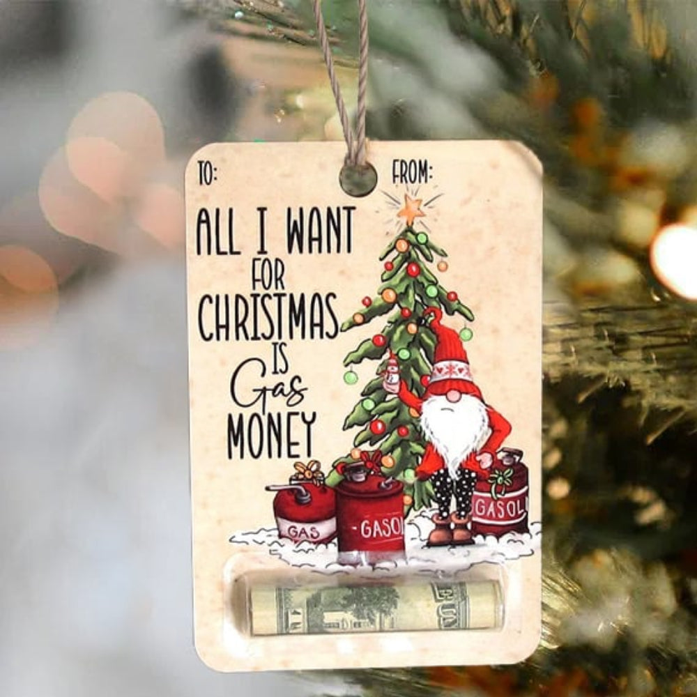 Christmas Wooden Money Holder Ornament