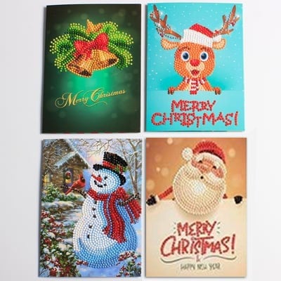 5D Diamond Painting Christmas Cards New Arrival (8 Pack)