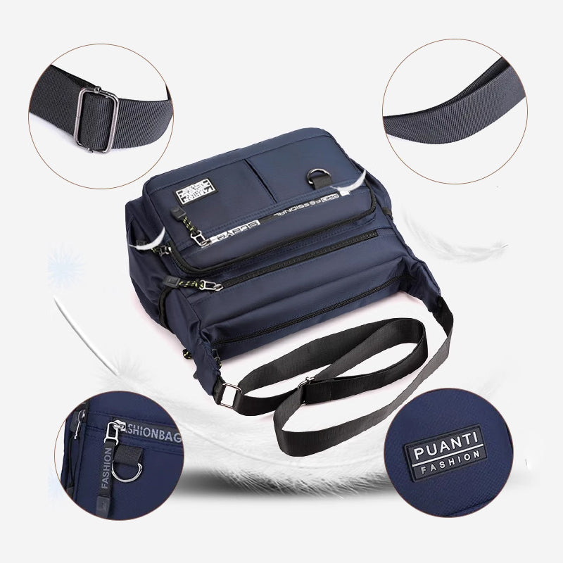 Men's messenger bag with multiple pockets