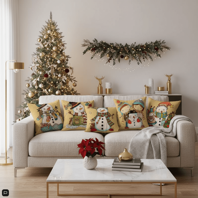 Festive 18-Inch Velvet Pillowcase with Hidden Zipper for Christmas Decoration