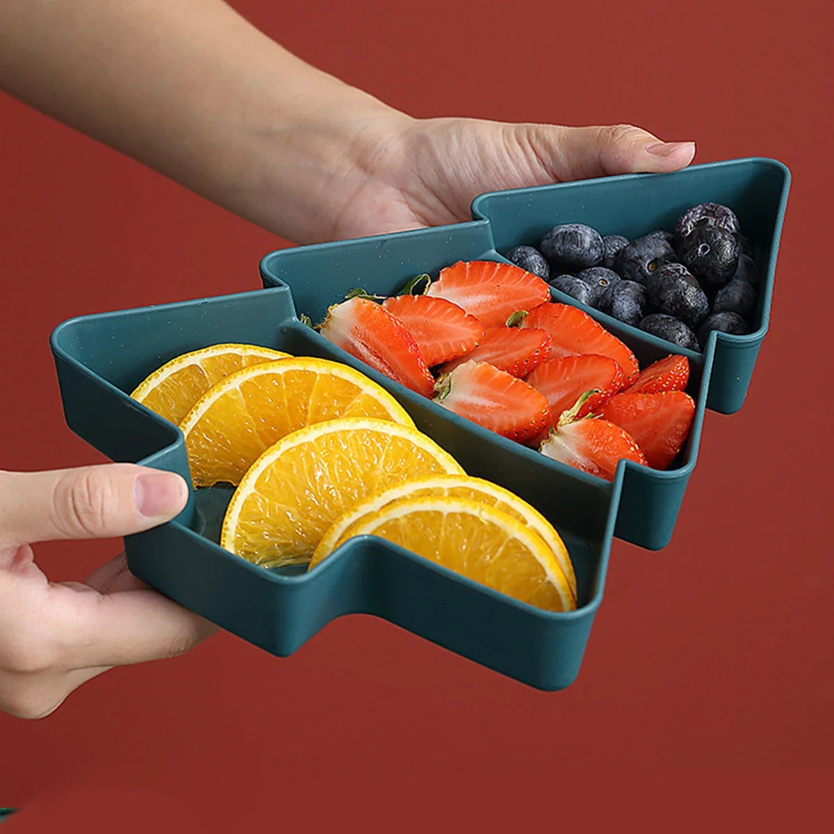 Festivo TreePlate | Christmas Tree Fruit Plate | Festive Serving Plate | Party & Table Decoration for Christmas & New Year