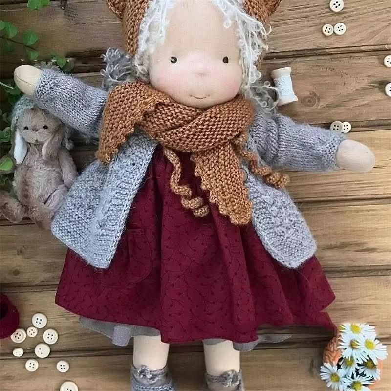 Handmade cotton Waldorf doll with accessories