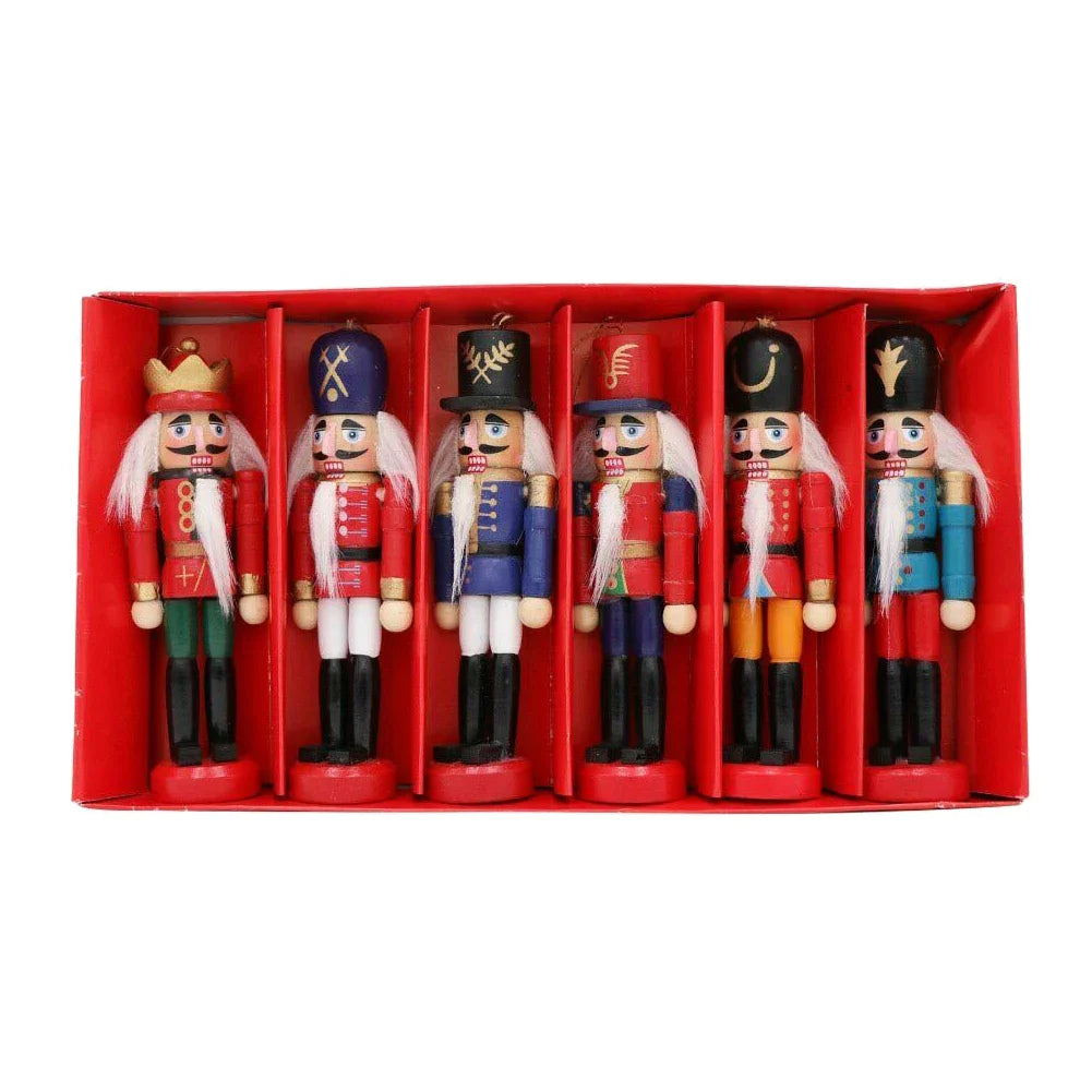 HoutPracht | Set of 6 Mini Nutcracker Ornaments