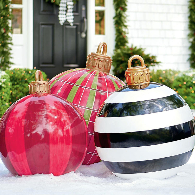Inflatable Christmas Ball Outdoor Decoration 60cm – Weather Resistant PVC Christmas Decoration