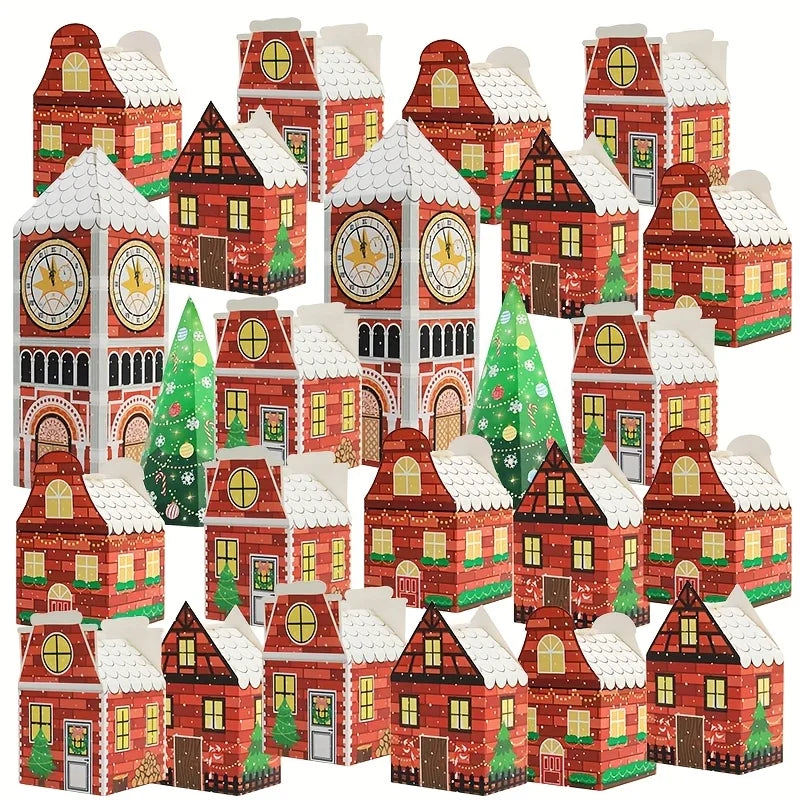 Kerst Adventskalenderdozen – Feestelijke Verpakking met Peperkoekhuis Ontwerp