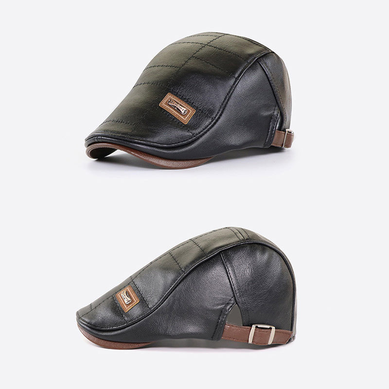 New trendy leather beret