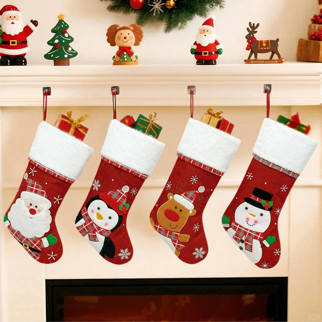 Embroidered Christmas Stockings Gift Bag Decoration Pendant