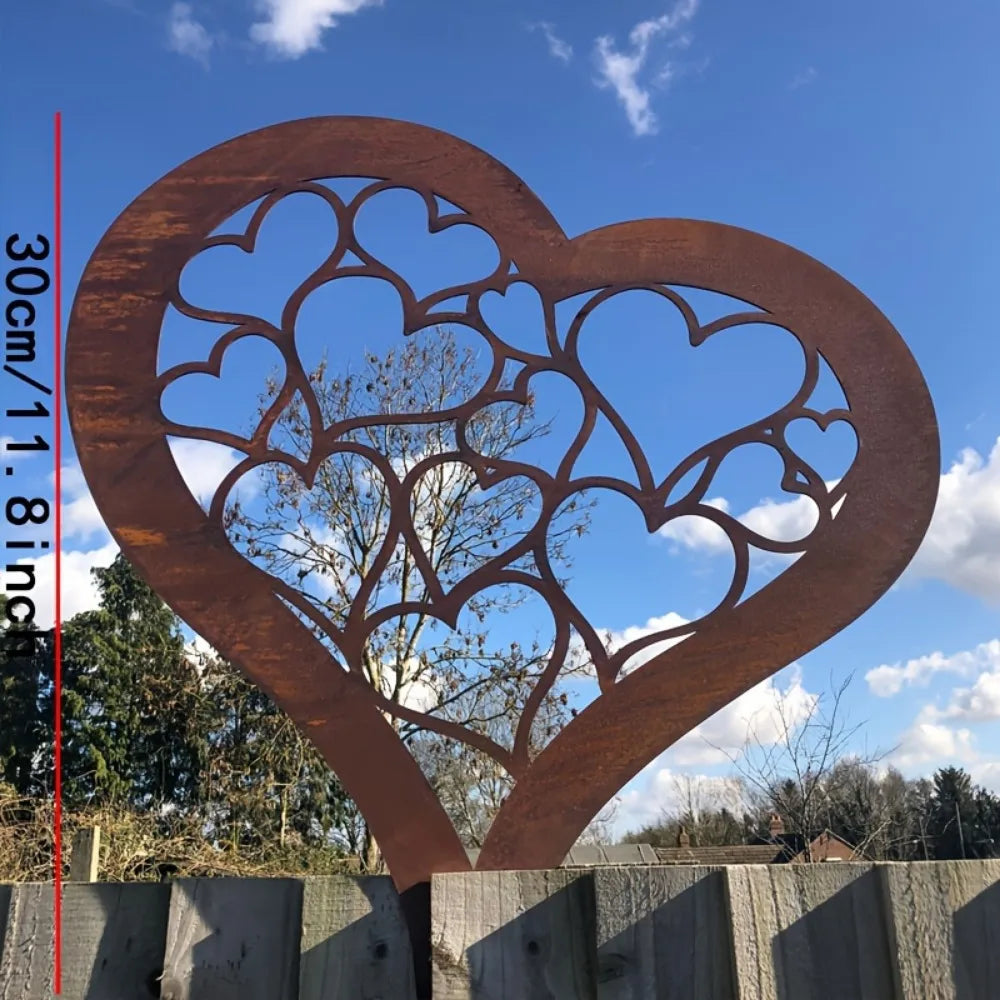 HEARTORA Garden stake heart | Rust look metal | Rustic decor for Christmas, Easter & garden