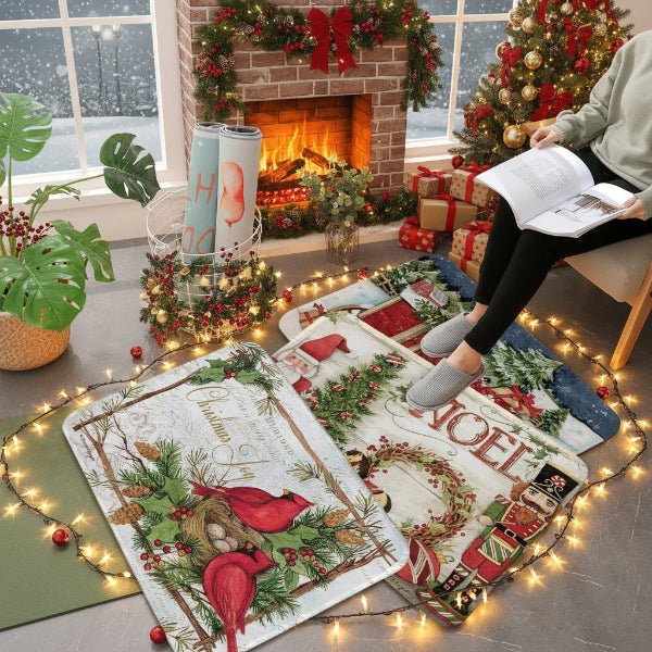 Non-slip Christmas doormat for clean, festive entrances