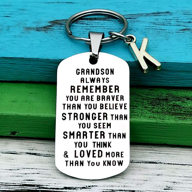 To my grandchild grandson granddaughter son daughter gift inscription keychain