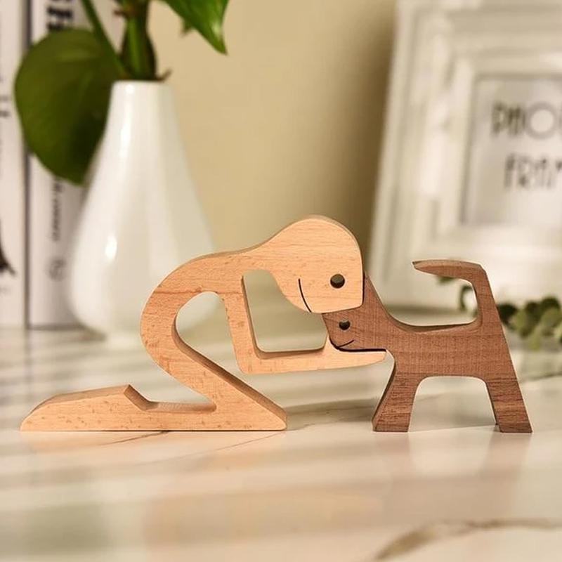 Animal Lover Wooden Sculpture Table Decoration