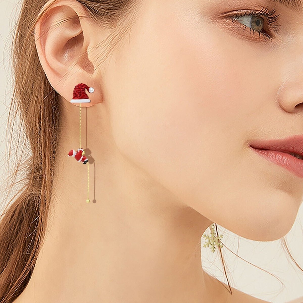 Charming Santa Claus Tassel Earrings for a Festive Holiday Style