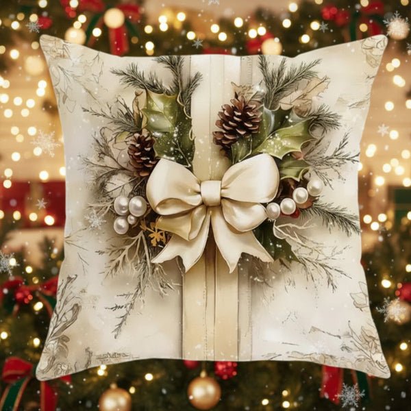Festive velvet cushion covers with vintage Christmas motifs