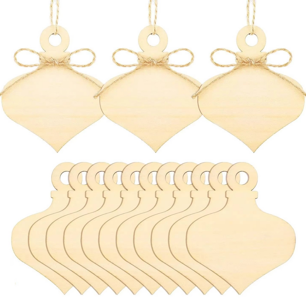 10pcs 4x3in Unfinished Wooden Heart Ornaments for DIY Crafts and Holiday Decorations
