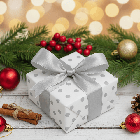 Sustainable Gift Wrap Set with Satin Ribbon for All Occasions