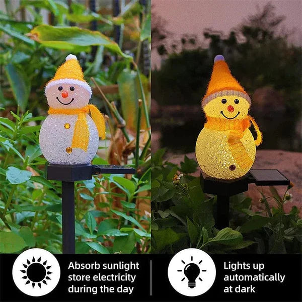 Solar-Powered Snowman Lamp - SolarSnow