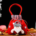 Christmas Gift Bags | Reusable Fabric with Drawstring | Santa, Snowman & Reindeer Patterns | 2 Sizes