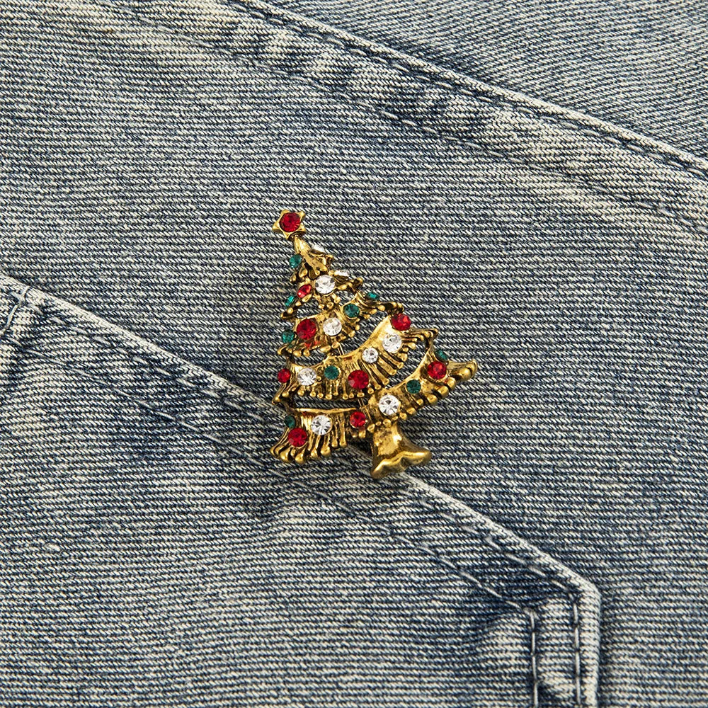 Glaciara Kerstboom Broche – Multicolor Strass Broche voor Vrouwen, Feestelijke Accessoire & Elegant Cadeau