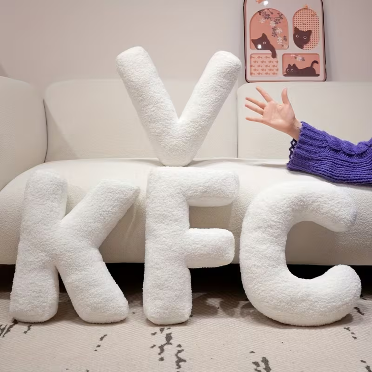 White Letter Decorative Pillow – Soft And Versatile | Creative Pillows For Your Sofa And Bed