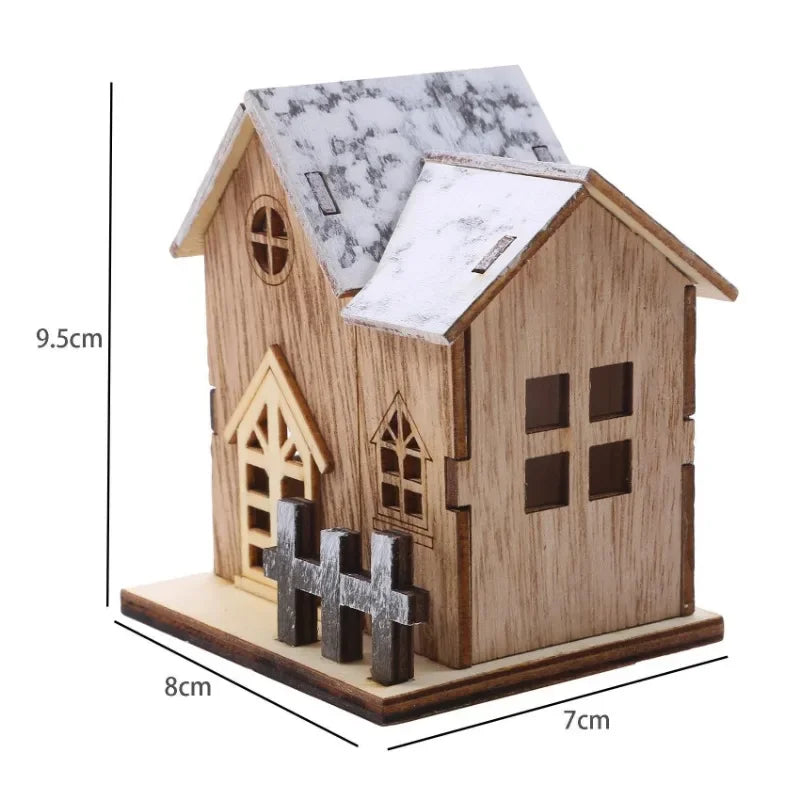 Lunawood | LED Wooden House | Glowing Mini Christmas House | Handmade Wooden Decoration | Warm White Light for Christmas & New Year