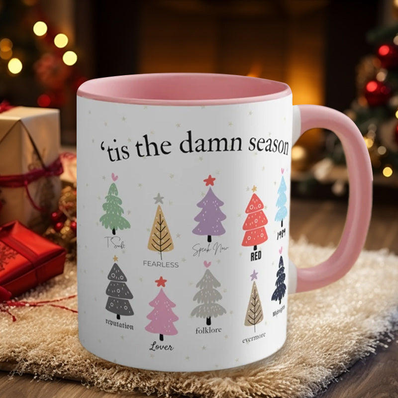 Tis The Damn Season Christmas Mug - Music Albums as Christmas Trees