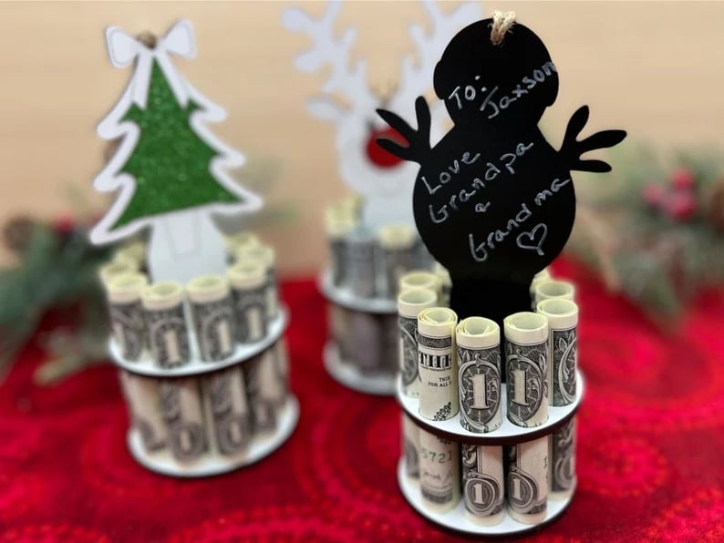 Christmas Money Holder Pendant | Wooden Ornament to Hang | Creative Gift for Children