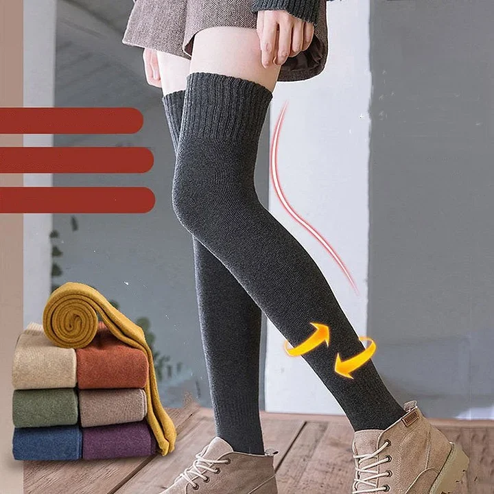Non-slip Over-the-knee stockings made of cotton with silicone