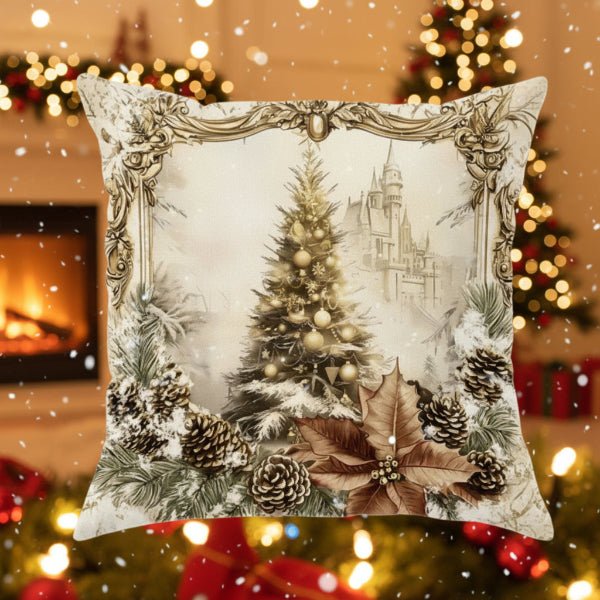 Festive velvet cushion covers with vintage Christmas motifs