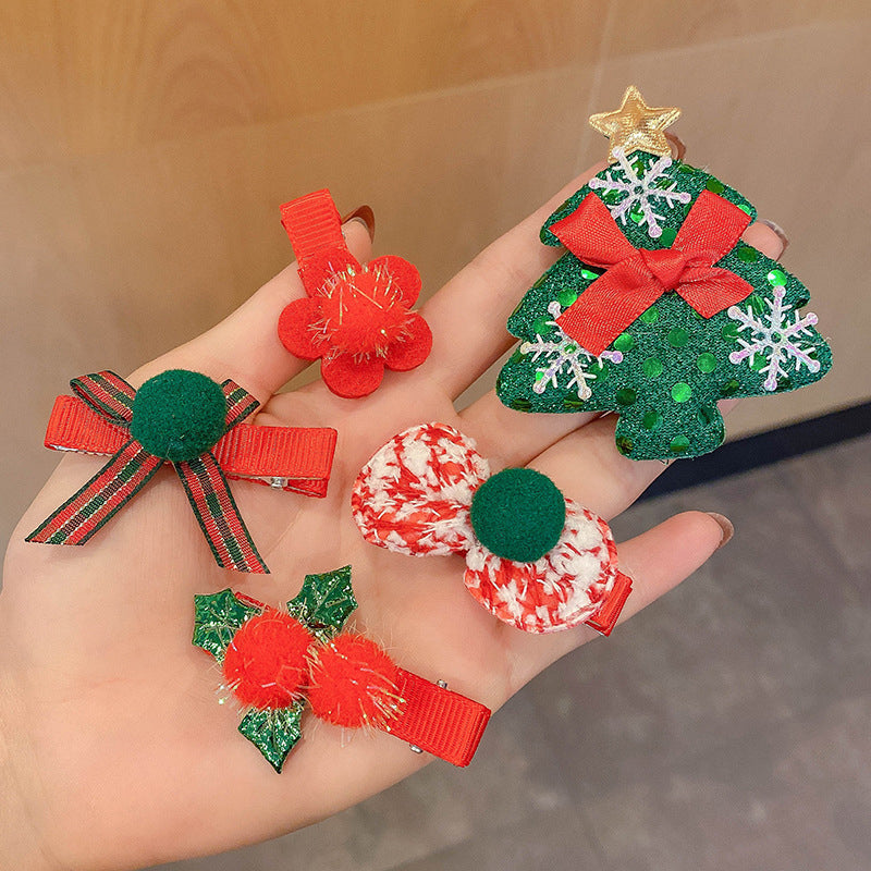 5 Pieces Christmas Hair Clips Set