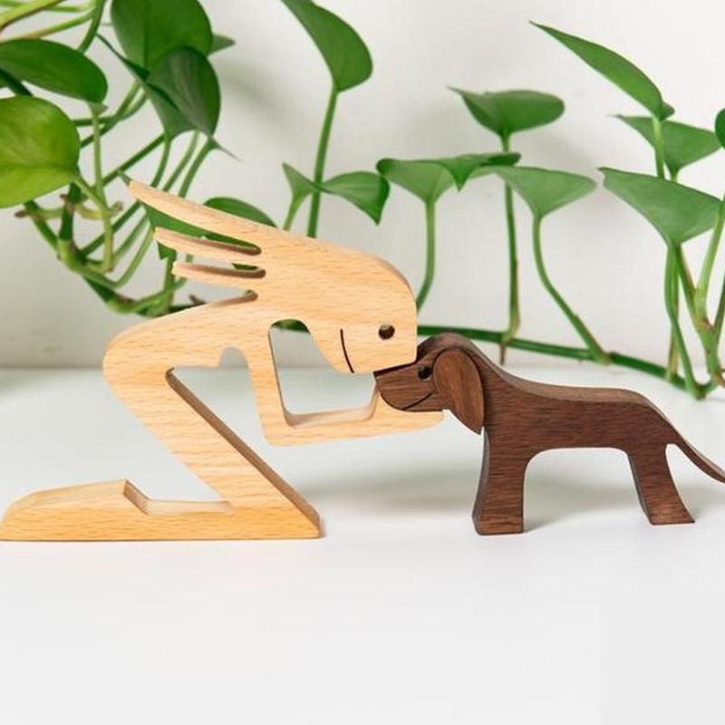 Animal Lover Wooden Sculpture Table Decoration