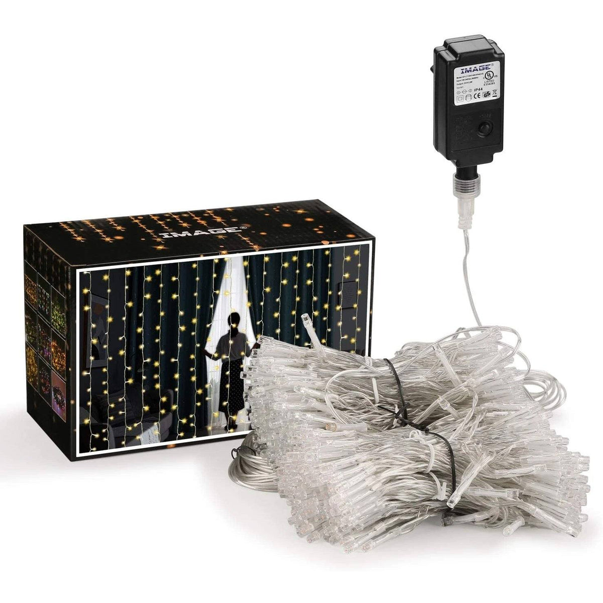 600 LED 9.8 x 19.6 FT. LED curtain lights with 8 light modes and memory function