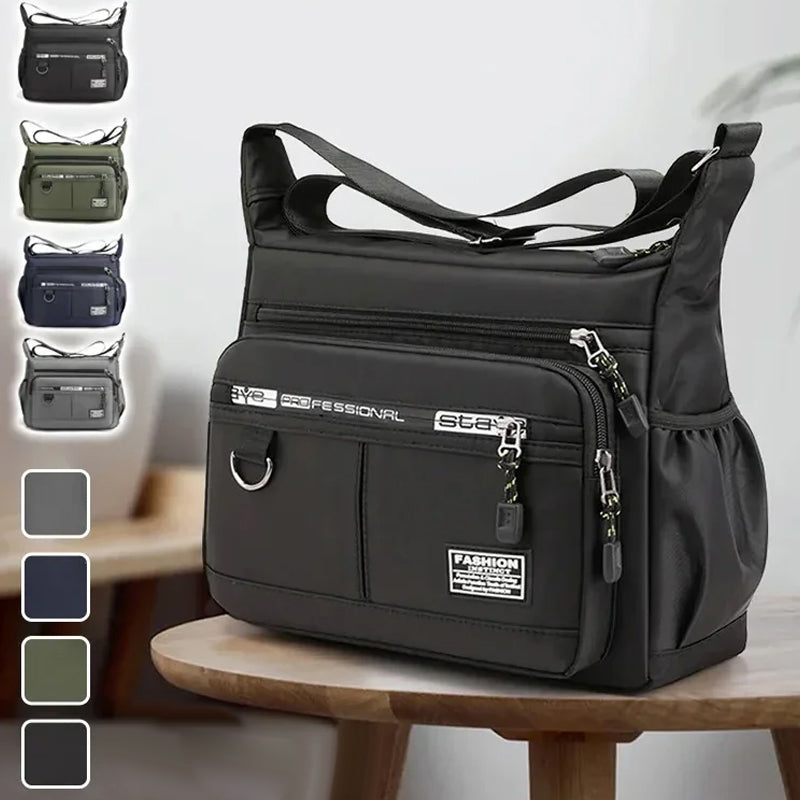 Men's messenger bag with multiple pockets