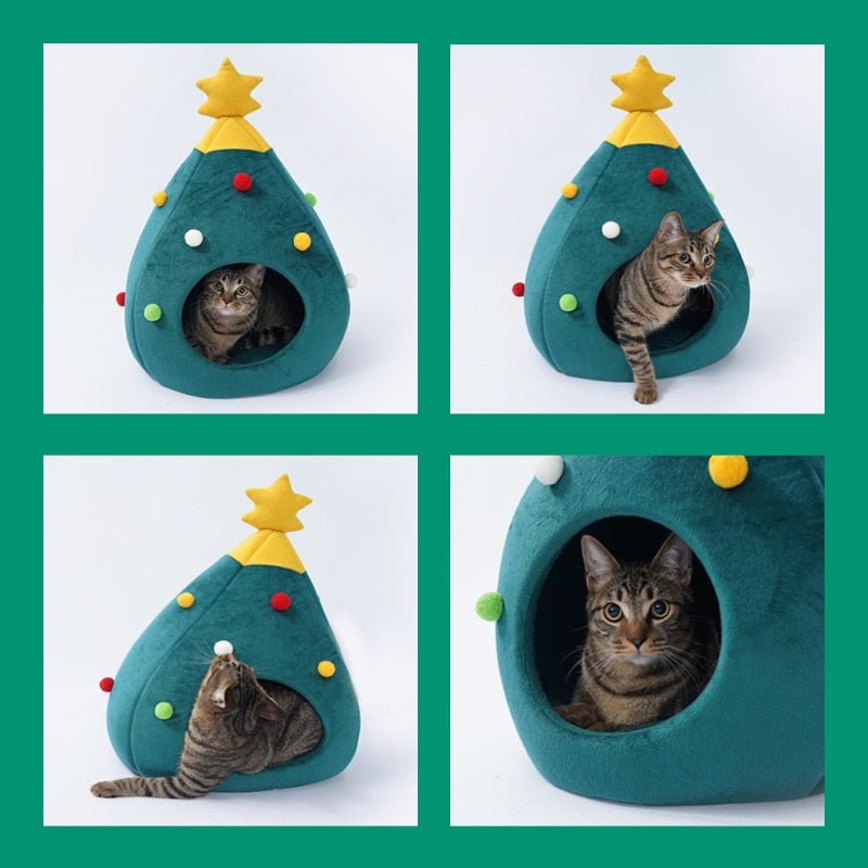 Christmas Tree Cat Bed for a Cozy Winter Experience