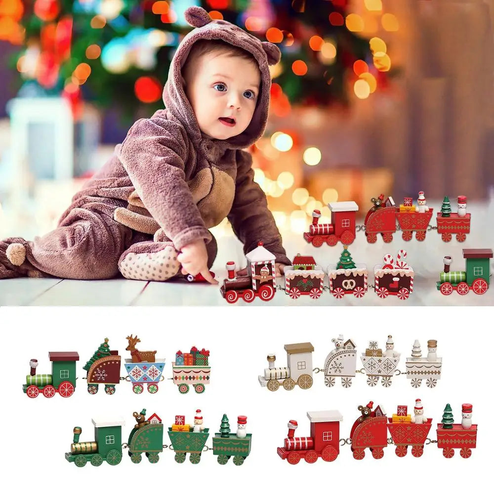 Kerst Trein Decoratie – Houten of Plastic Kersttrein voor een Feestelijke Sfeer